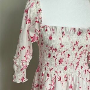 Hill House Pink Floral Midi Dress